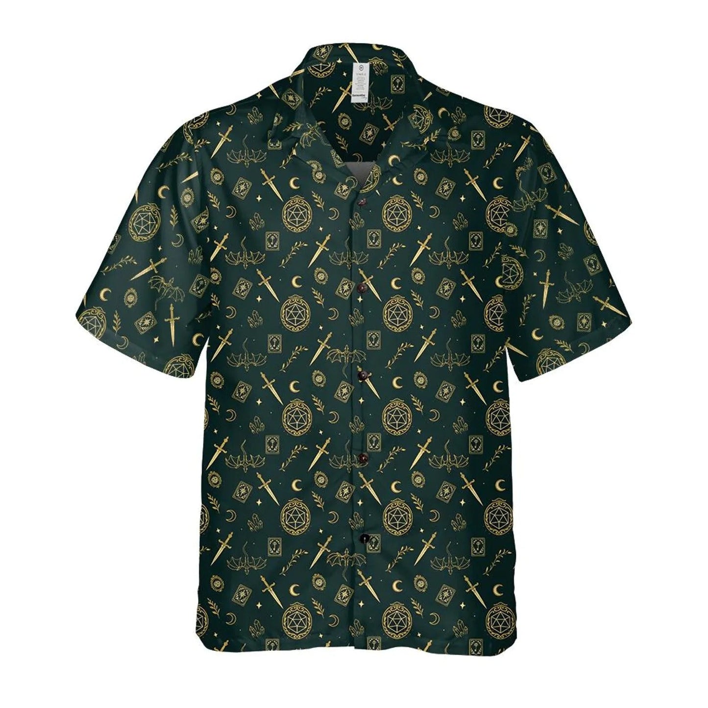 Dark Fantasy Hawaiian Shirt, Mystic Occult Aloha Shirt, Witchy Style Shirt