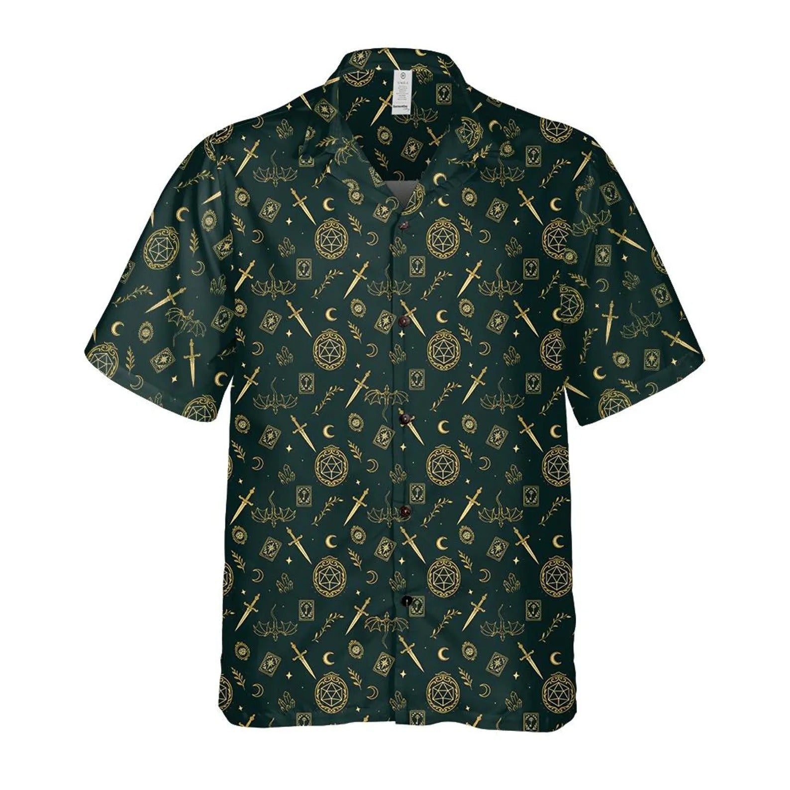 Dark Fantasy Hawaiian Shirt, Mystic Occult Aloha Shirt, Witchy Style Shirt