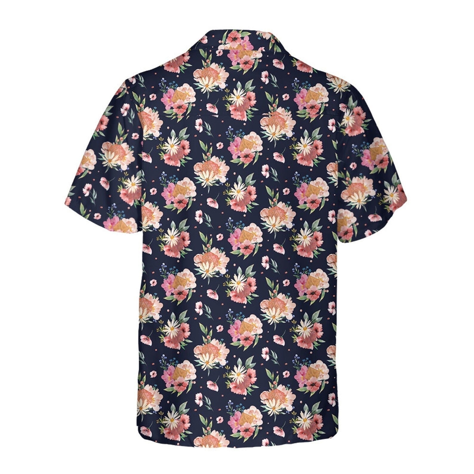 Floral Dice Hawaiian Shirt, Cute Gamer Aloha Shirt, Fantasy Gift Shirt