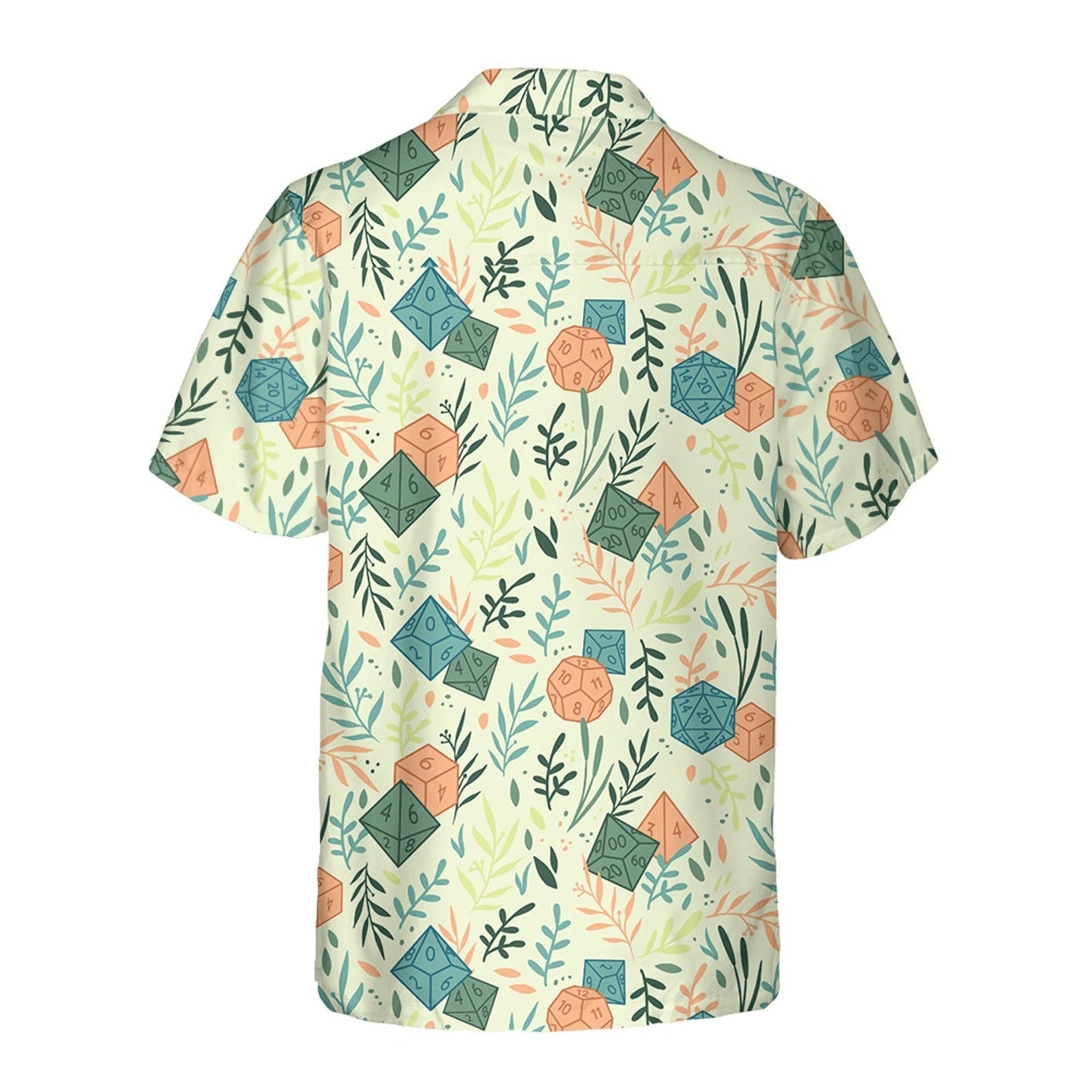 Light Dice Hawaiian Shirt, Casual Fantasy Gamer Aloha Shirt for Summer