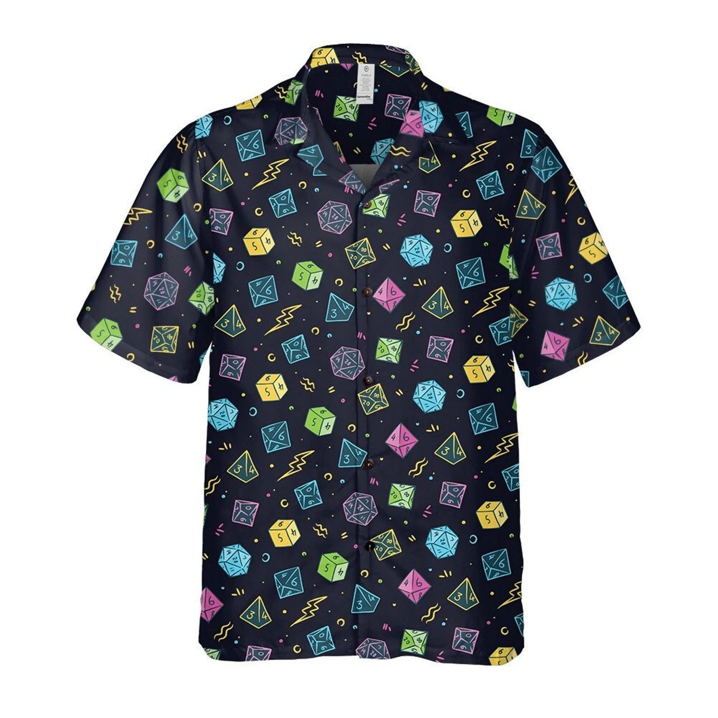 Colorful Dice Hawaiian Shirt, Fantasy RPG Gamer Aloha Shirt
