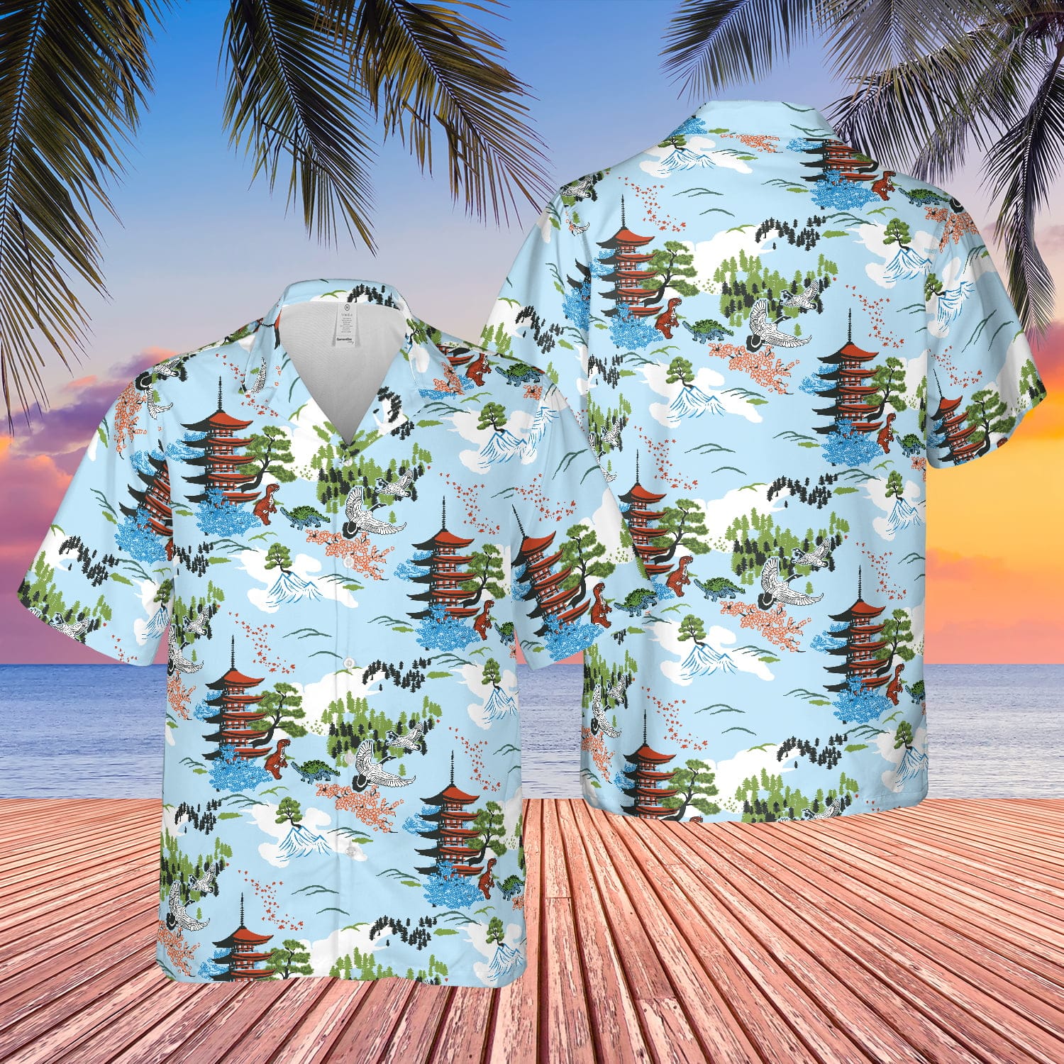 Firefly Hoban Washburne Japanese Pagoda Hawaiian Shirt - Tazila