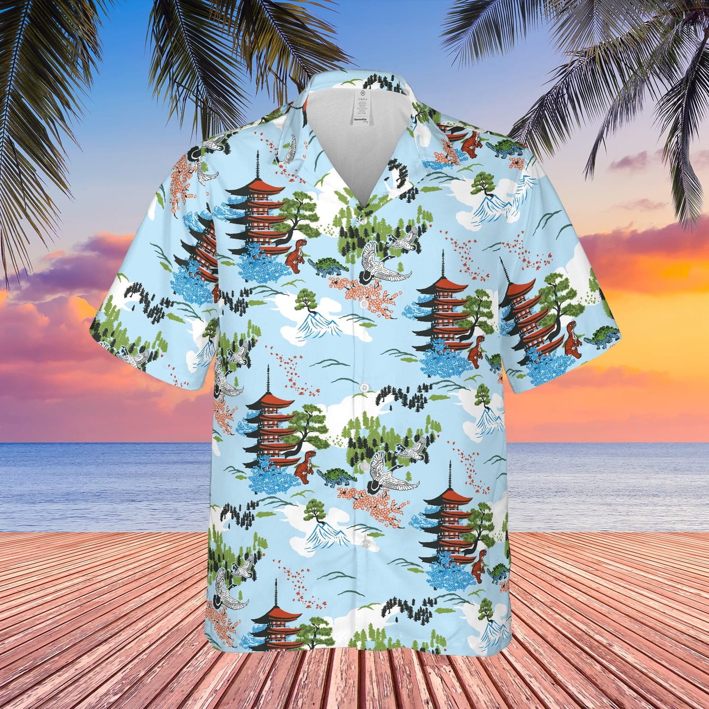 Firefly Hoban Washburne Japanese Pagoda Hawaiian Shirt - Tazila