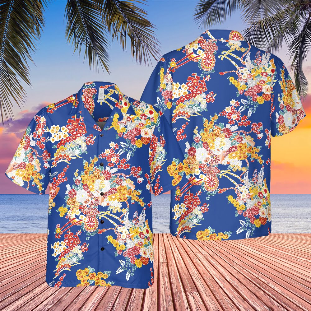 MASH Hawkeye Pierce Hibiscus White Flowers Hawaiian Shirt - Tazila