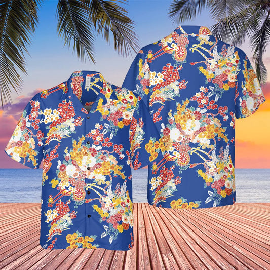 MASH Hawkeye Pierce Hibiscus White Flowers Hawaiian Shirt - Tazila