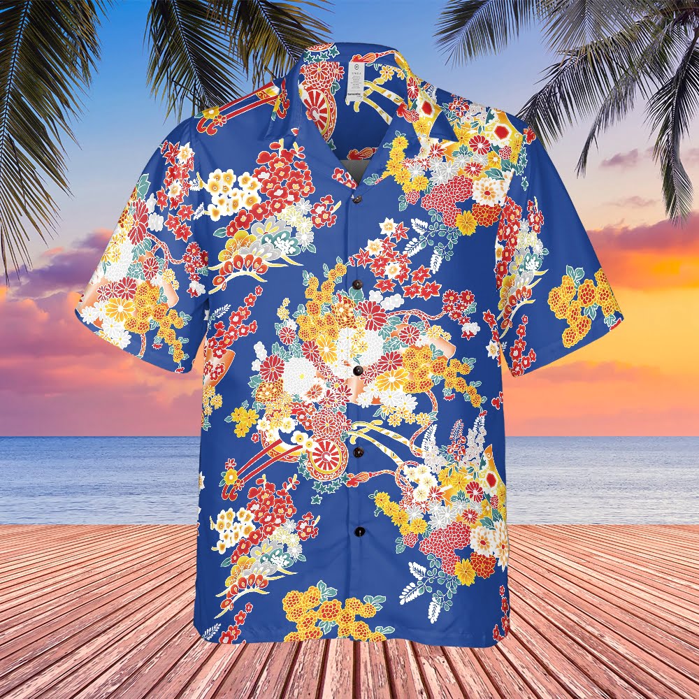 MASH Hawkeye Pierce Hibiscus White Flowers Hawaiian Shirt - Tazila