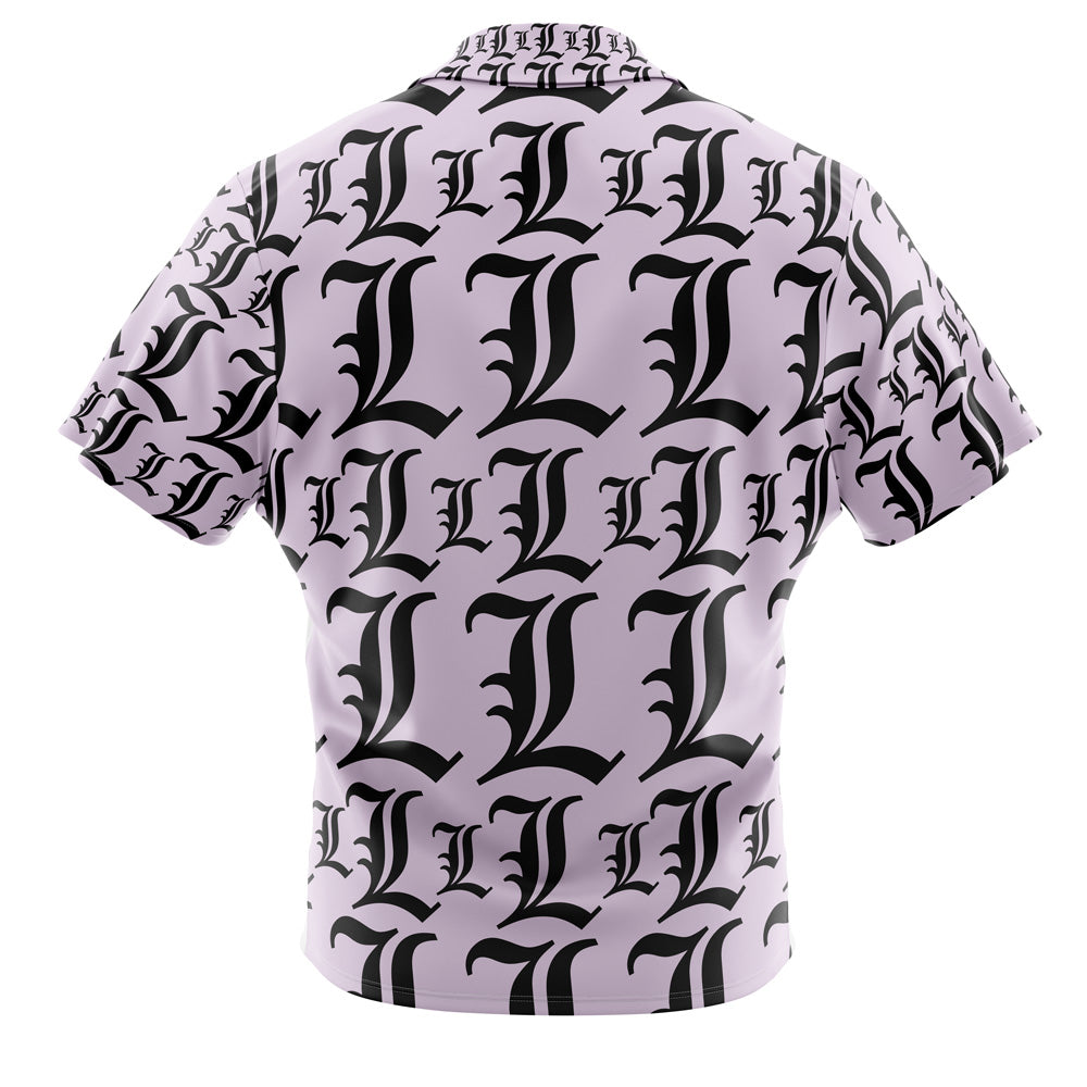 L Symbol Death Note Button Up Hawaiian Shirt