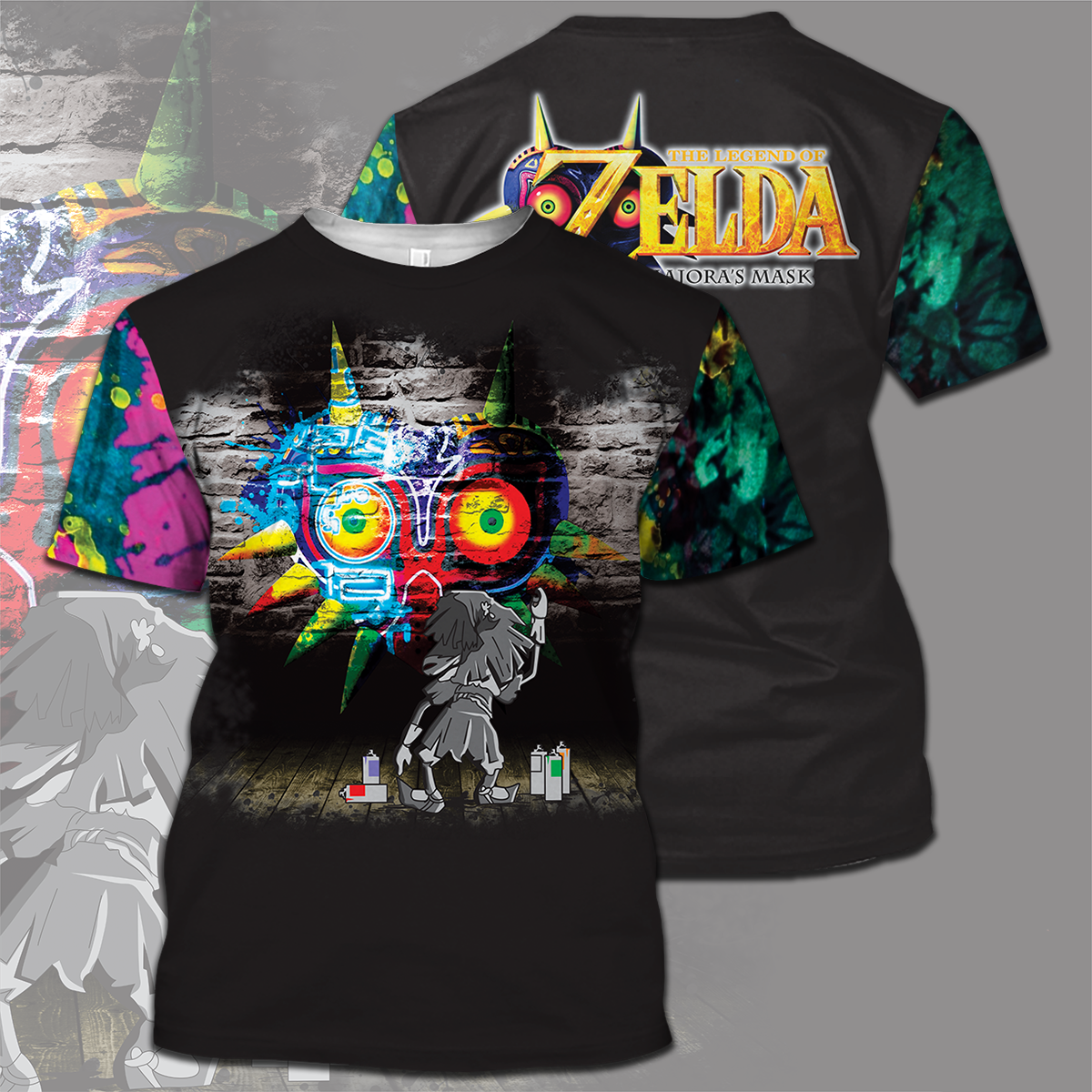 Legend Of Zelda Shirt Majora's Mask Grafitti Colorful T-shirt Legend Of Zelda Hoodie