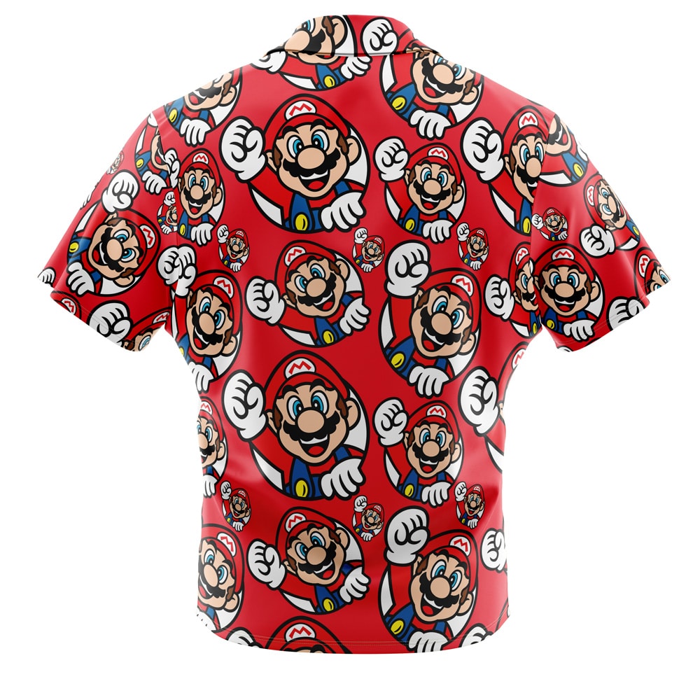 Mario Bros Super Mario Bros Button Up Hawaiian Shirt