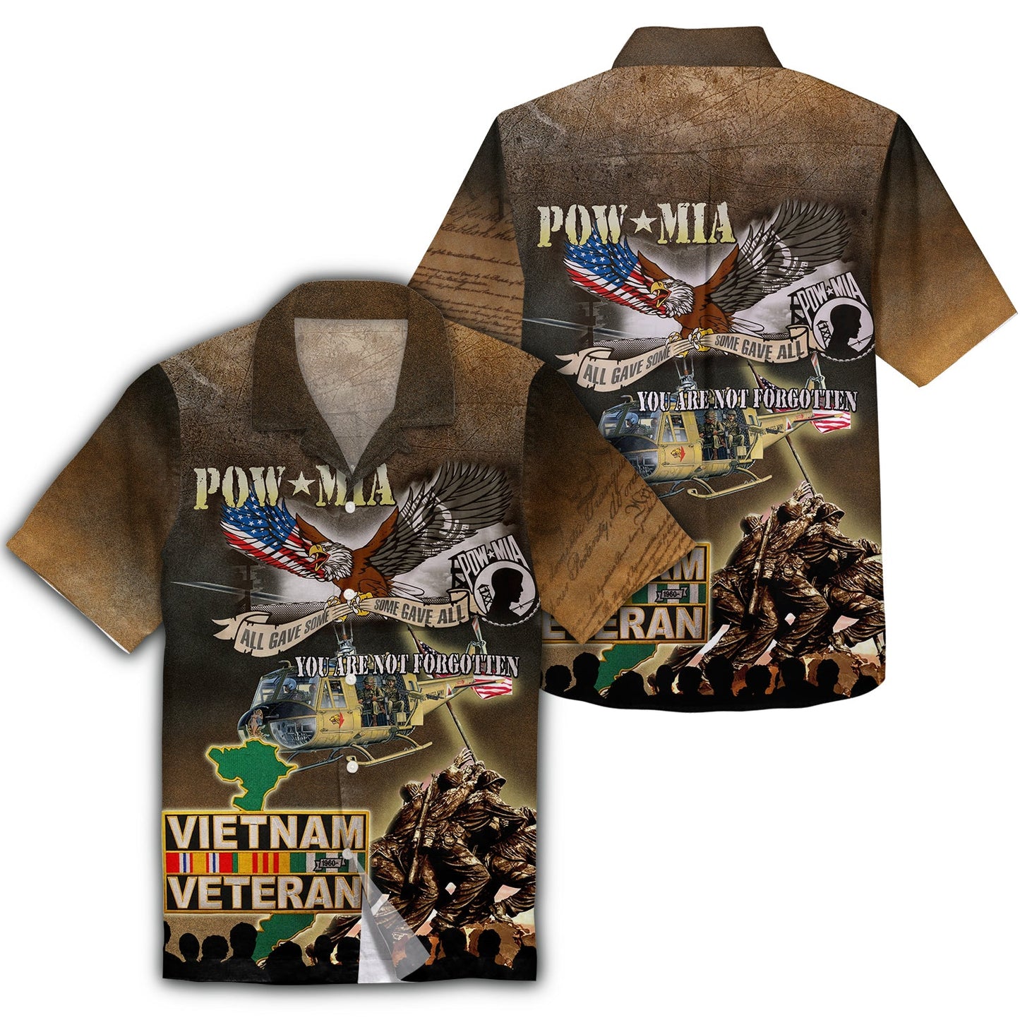 NoClaws Vietnam Veteran Hawaii Shirt Powma you Are Not Fogotten Vietnam Veteran Aloha Shirt