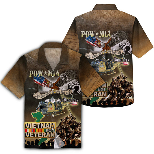 NoClaws Vietnam Veteran Hawaii Shirt Powma you Are Not Fogotten Vietnam Veteran Aloha Shirt