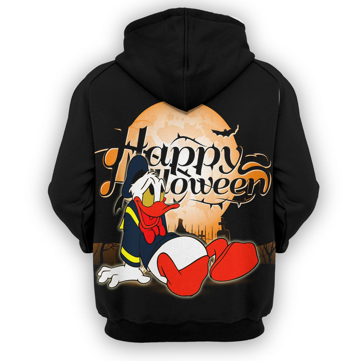 DN Halloween Hoodie Donald Duck Happy Halloween Spooky Night Black Hoodie