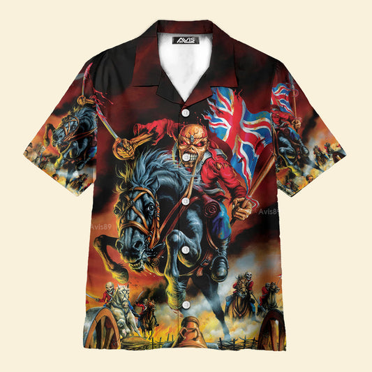 Vintage Skull Flag With Horse - Hawaiian Shirt
