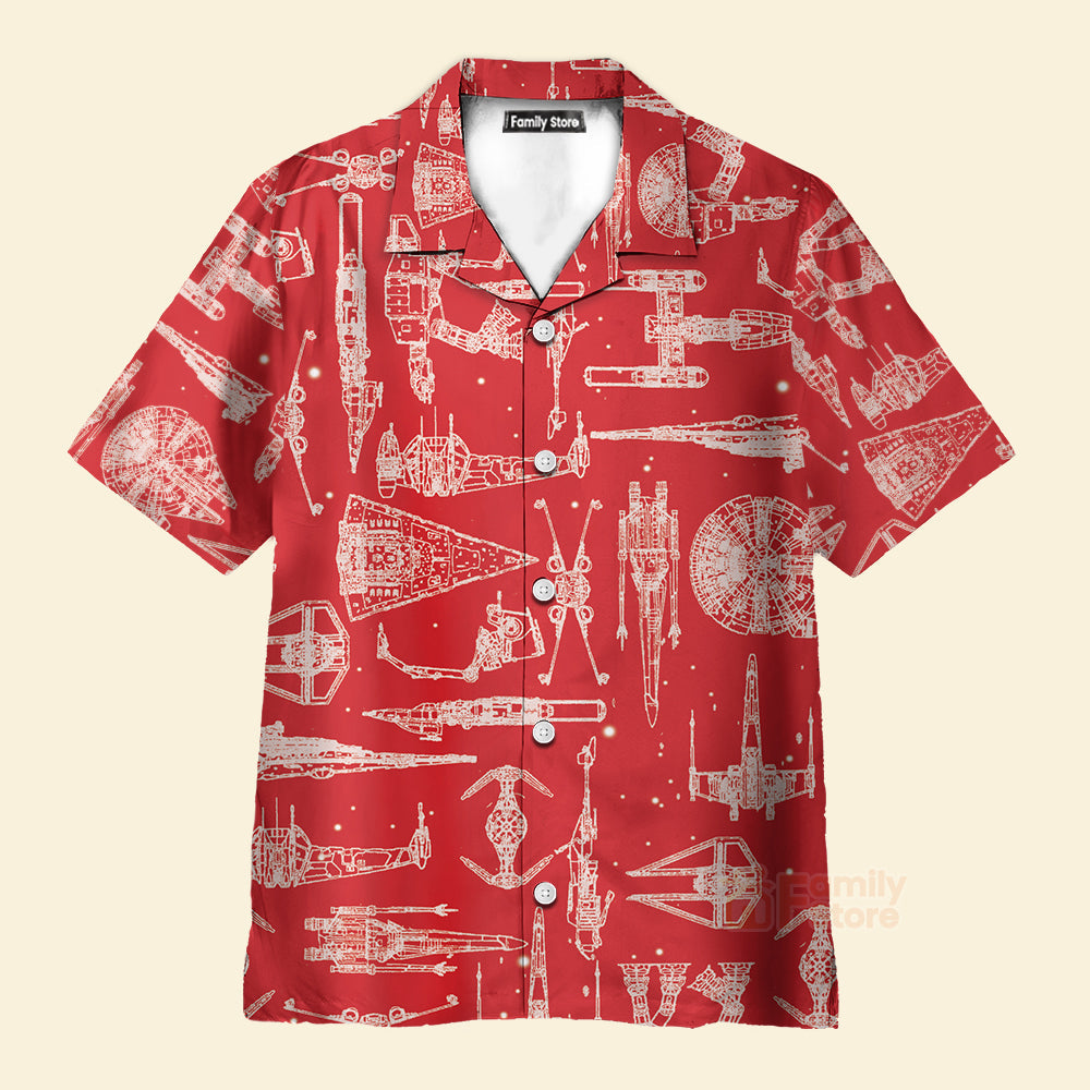 Space Ships Stwa Red - Hawaiian Shirt For Men, Women, Kids