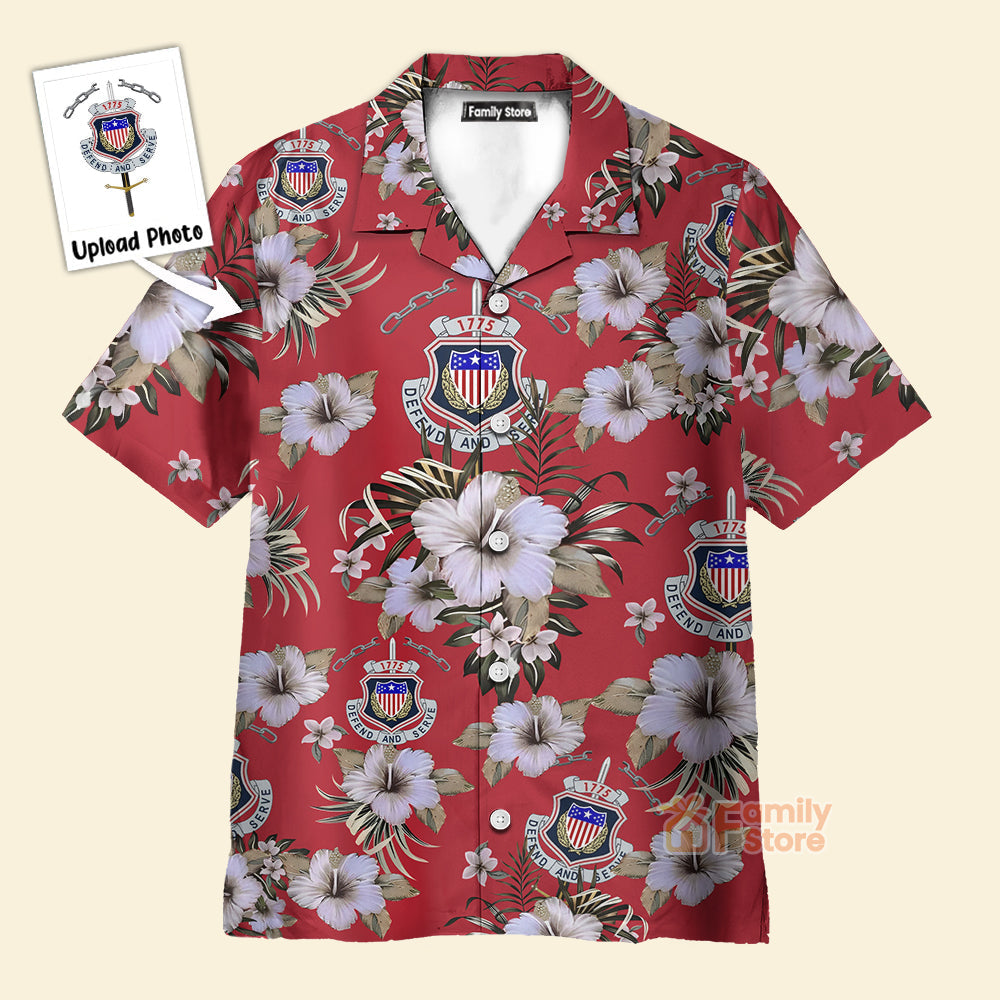Custom Photo Funny Dog And Flower Red Color - Hawaiian Shirt