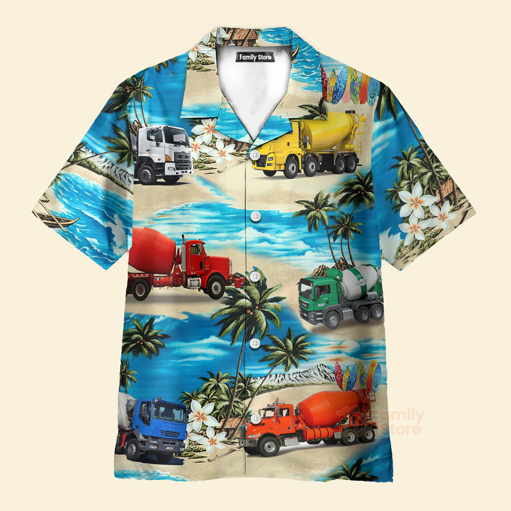 Concrete Mixer Truck Aloha - Hawaiian Shirts