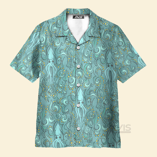 Green Octopus In The Deep Sea - Hawaiian Shirt