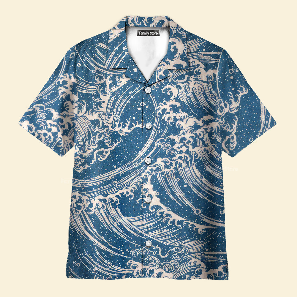 Ocean Great Waves Japanese Style - Hawaiian Shirt