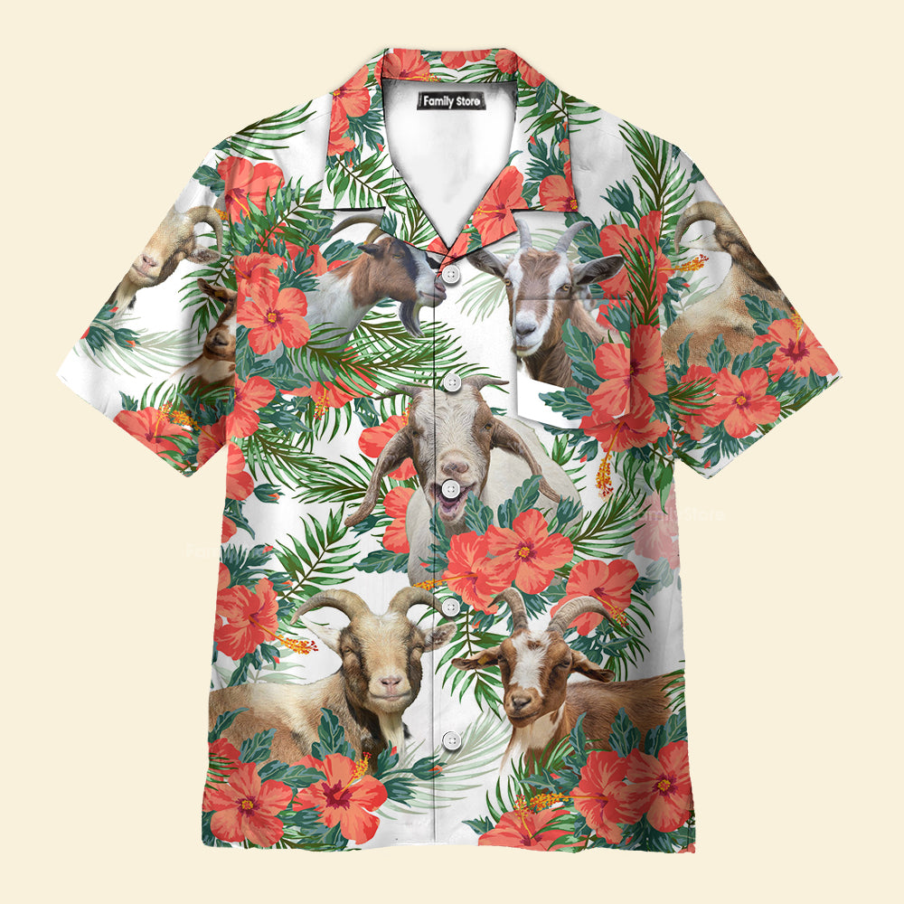 Unique Goat Hawaiian Flowers Hawaiian Shirt