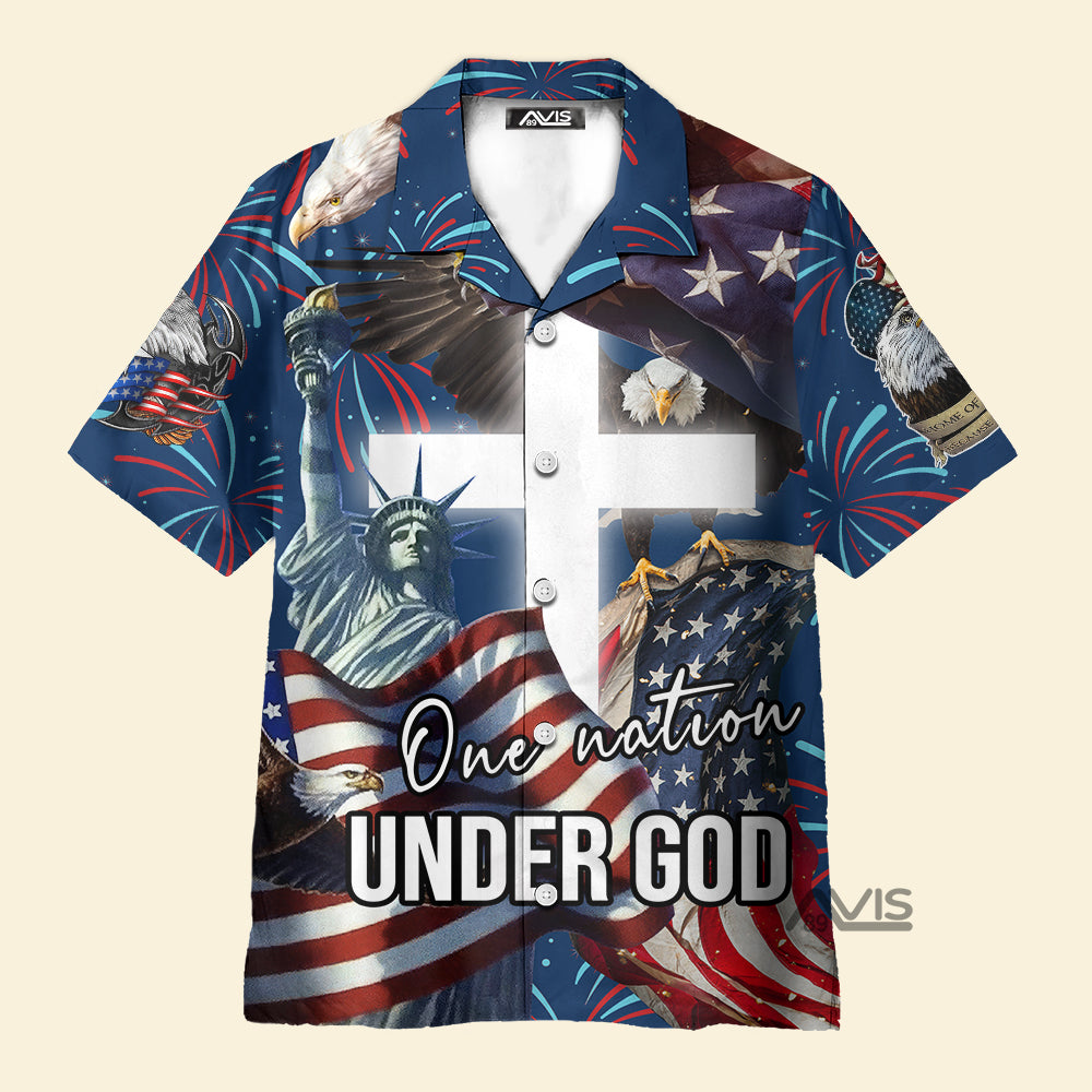 Jesus One Nation Under God Faith-Inspired Aloha - Hawaiian Shirt