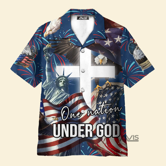 Jesus One Nation Under God Faith-Inspired Aloha - Hawaiian Shirt