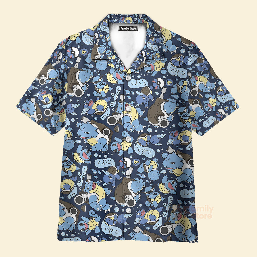 Blastoise Wartortle Squirtle PoMo Pattern Hawaiian Shirt