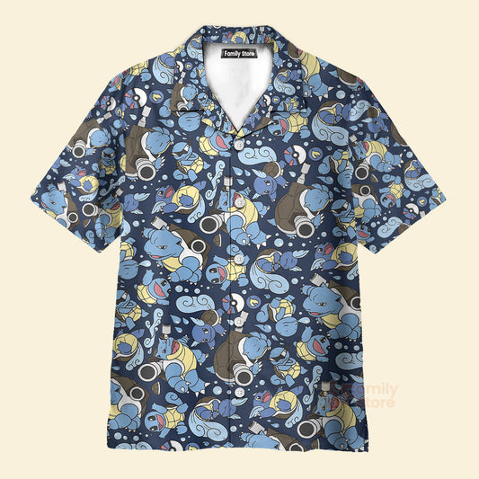 Blastoise Wartortle Squirtle PoMo Pattern Hawaiian Shirt
