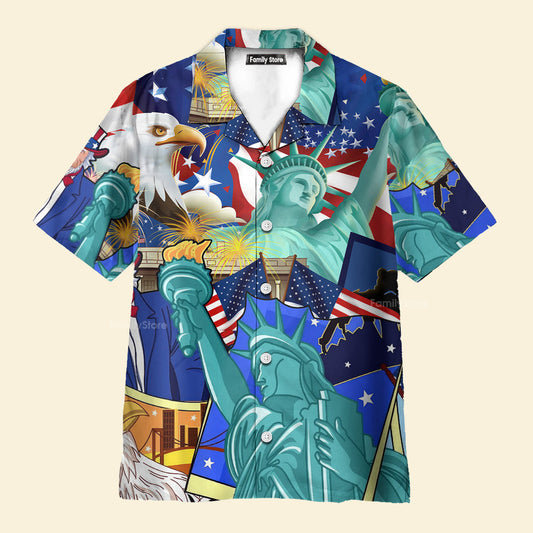 America Eagle Love You Freedom Hawaiian Shirt