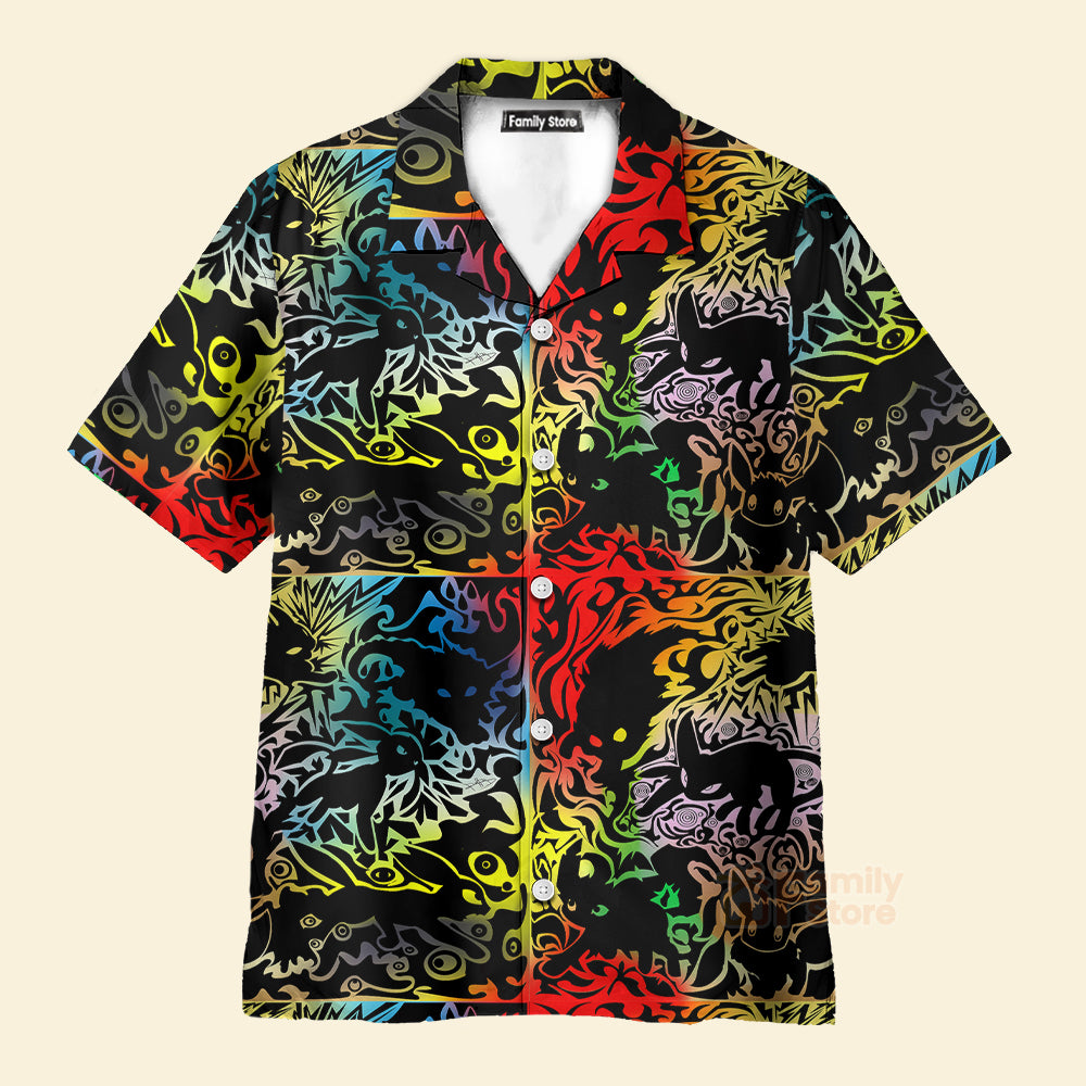 Eevee PoMo Black Hawaiian Shirt