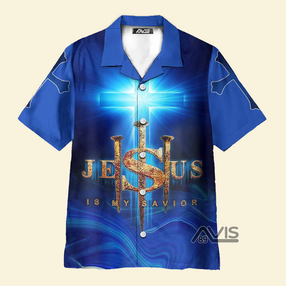 Faith-Inspired Is My Savior Blue Aloha - Hawaiian Shirt