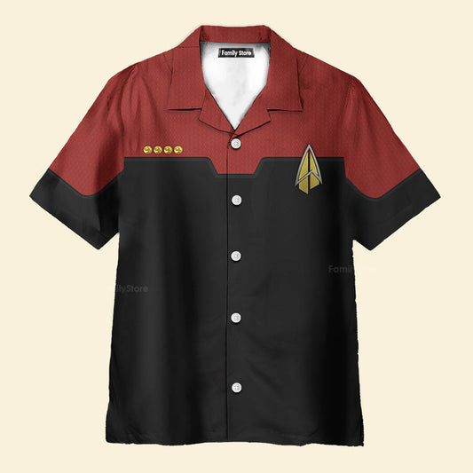 SaTr Starfleet Command Uniform Cool Hawaiian Shirt