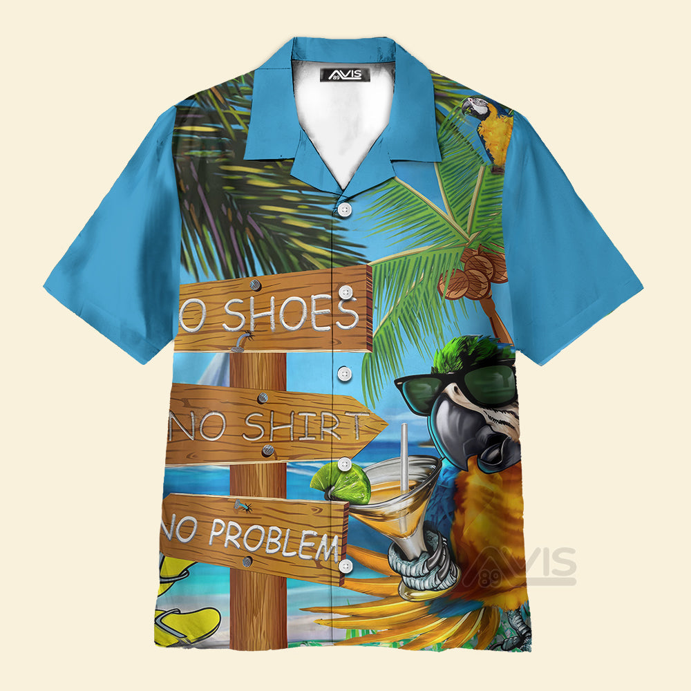 Parrot Cocktail No Shoes No Shirt No Problem - Hawaiian Shirt