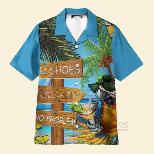 Parrot Cocktail No Shoes No Shirt No Problem - Hawaiian Shirt