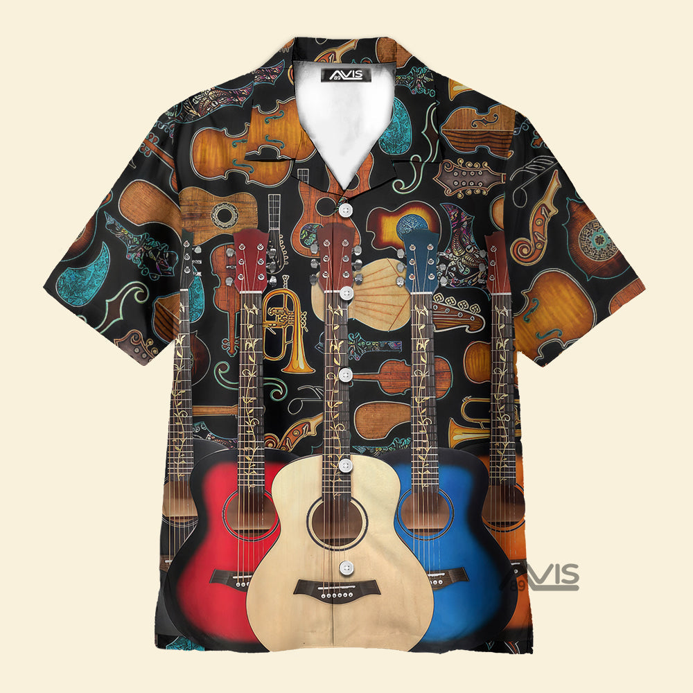 Guitar Lover Happy Life With Music - Hawaiian Shirt