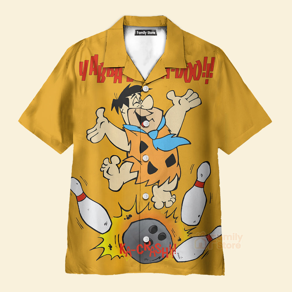 Fu Nostalgic Cartoon Men's Short Aloha Hawaiian Shirt