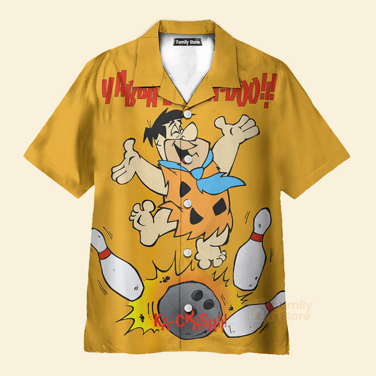 Fu Nostalgic Cartoon Men's Short Aloha Hawaiian Shirt