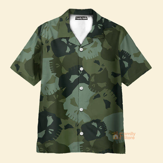 Camouflage Skull Pattern - Hawaiian Shirt