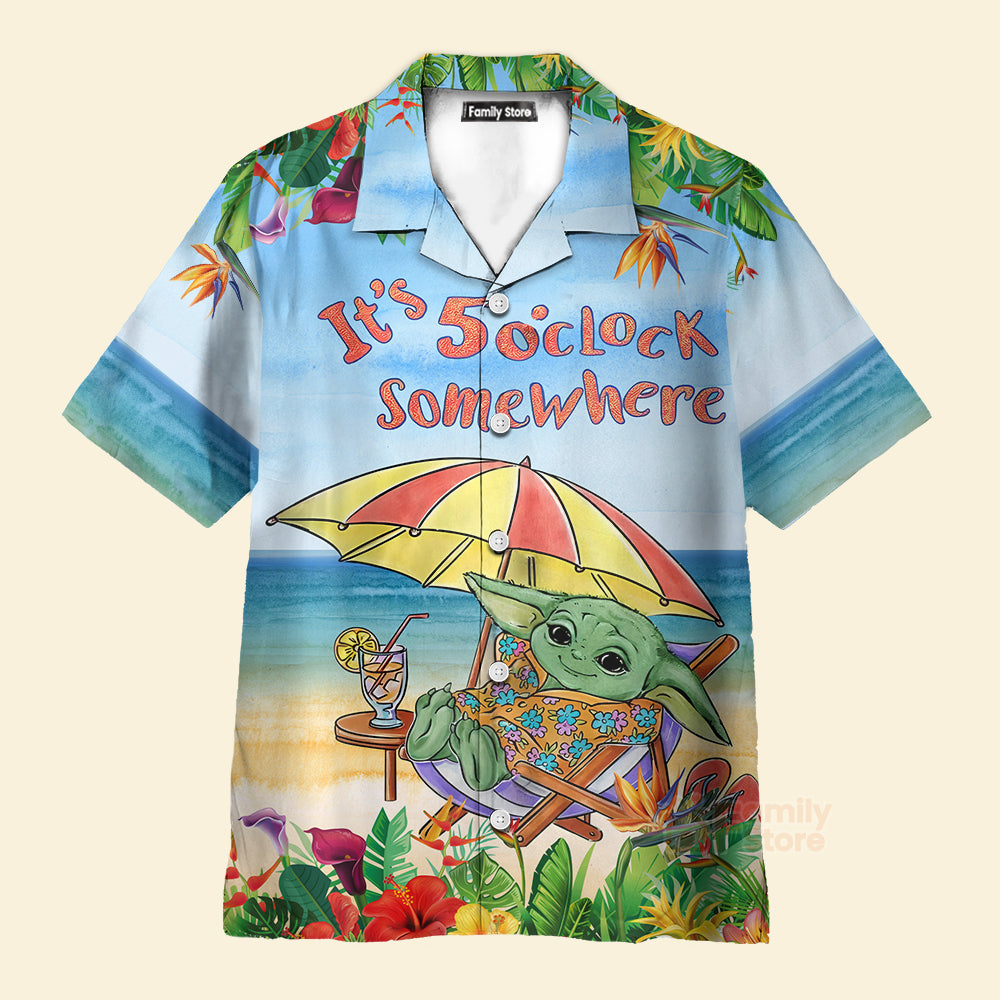 Stwa Baby Yoda It’s 5 O’clock Somewhere Hawaiian Shirt