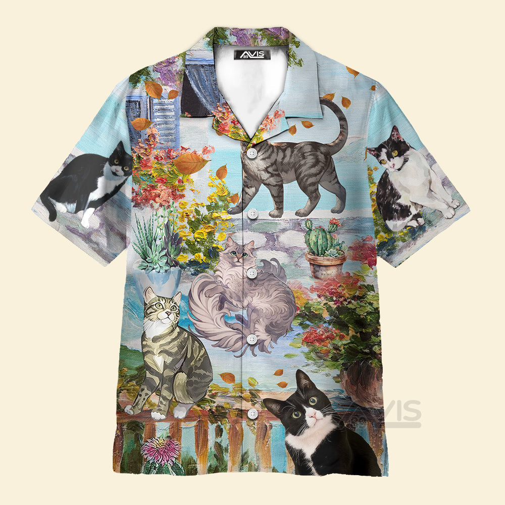 Cat Loves Home And Loves Summer - Gift For Cat Loves - Hawaiian Shirt