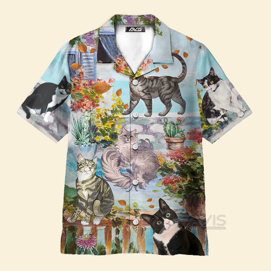 Cat Loves Home And Loves Summer - Gift For Cat Loves - Hawaiian Shirt