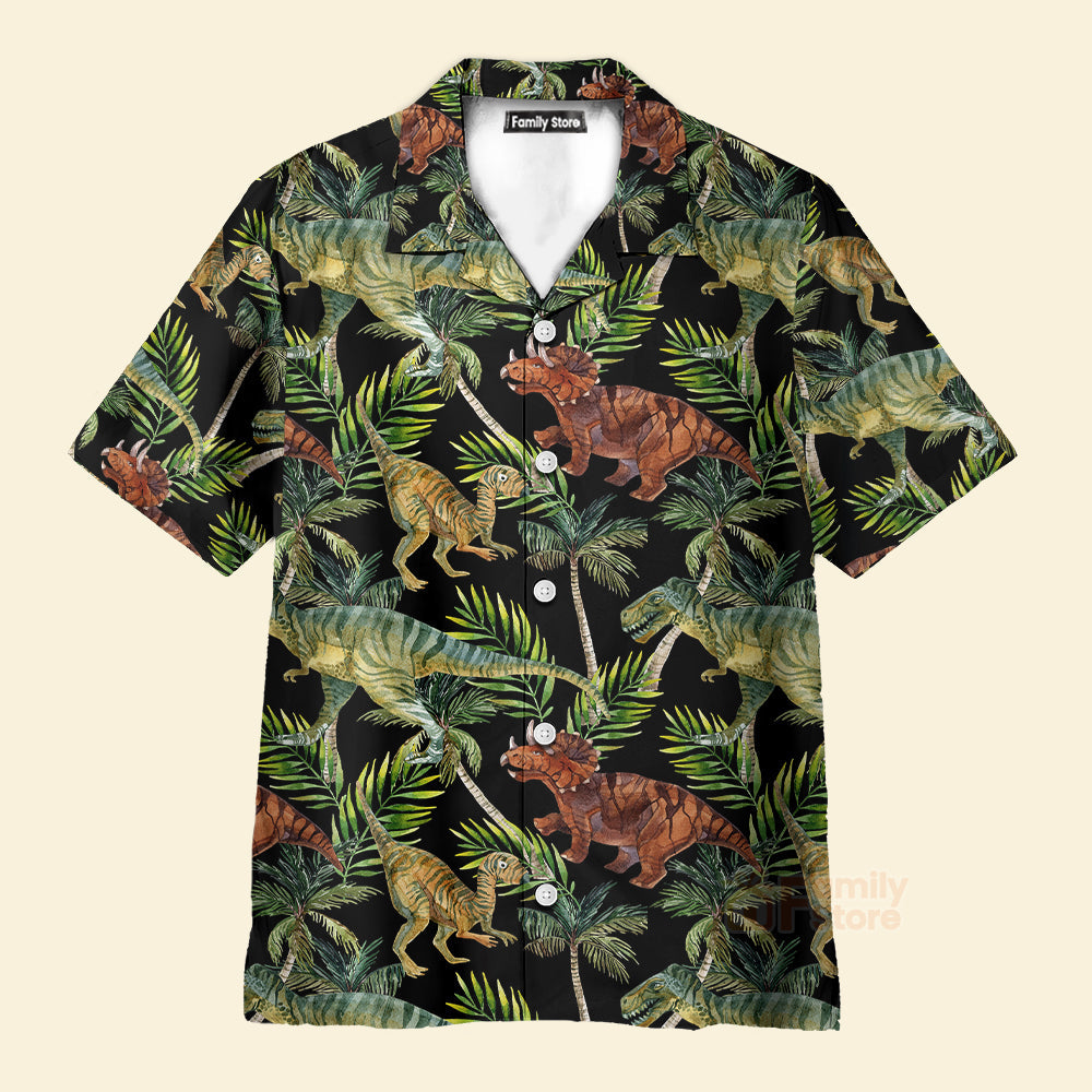 Dinosaur Tropical Pattern Hawaiian Shirt