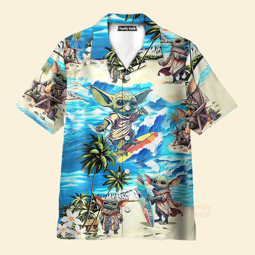 Baby Yoda Stwa Surfing - Hawaiian Shirt For Men, Women, Kids
