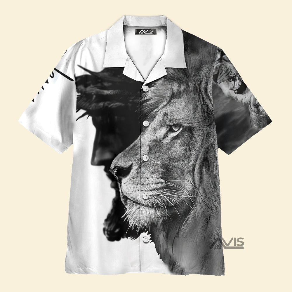 Premium Jesus And Lion Aloha - Hawaiian Shirt