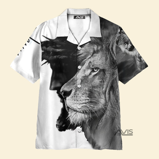 Premium Jesus And Lion Aloha - Hawaiian Shirt