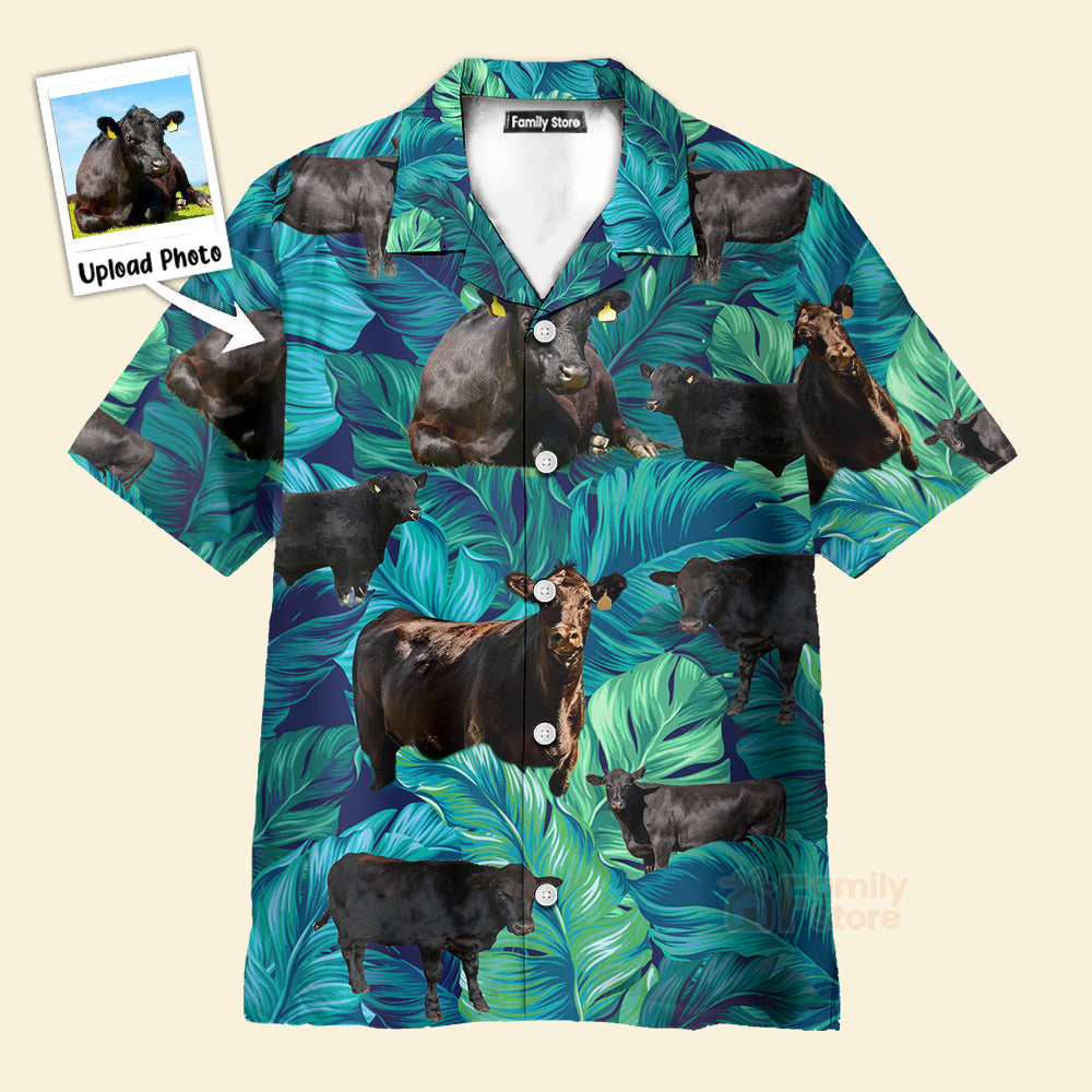 Black Angus Cattle Lovers Green Hawaiian Shirt For Men & Women