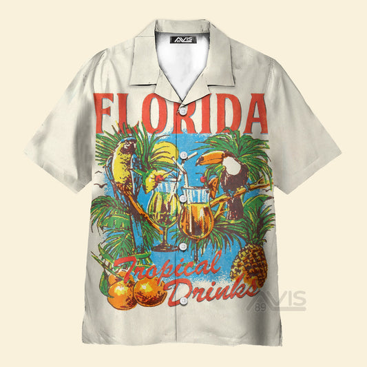 Tropical Drinks Florida Parrot - Hawaiian Shirt