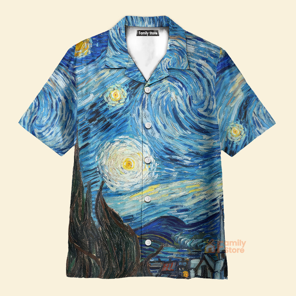 Retro Van Gogh The Starry Night - Hawaiian Shirt
