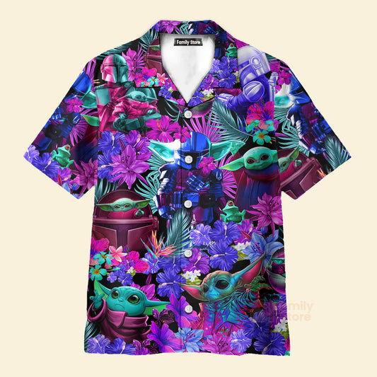 Special Starwars Baby Yoda Synthwave - Hawaiian Shirt