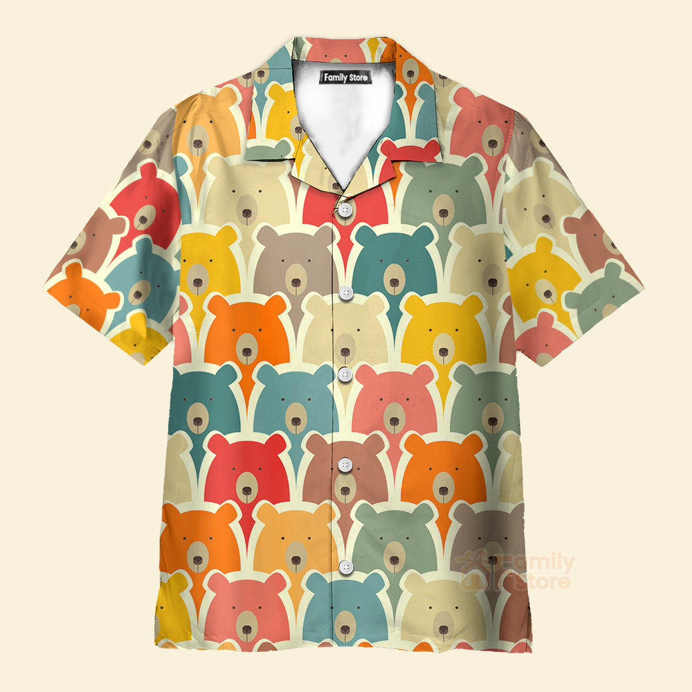 Colorful Little Bear Pattern - Hawaiian Shirt