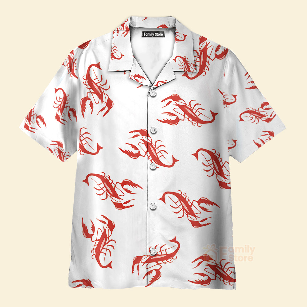 Lobster Print Hawaiian Shirt - Funny Seafood Lover Beach Shirt for Men & Women